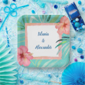 トロピカルアイランドパームハイビスカス結婚ズ&シャワー ペーパープレート (パーティー)