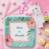 トロピカルアイランドパームハイビスカス結婚ズ&シャワー ペーパープレート (パーティー)