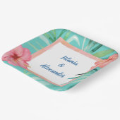 トロピカルアイランドパームハイビスカス結婚ズ&シャワー ペーパープレート (傾斜あり)