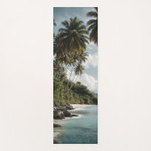 トロピカルアイランドビーチオーシャングリーン青写真 ヨガマット (正面)