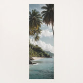 トロピカルアイランドビーチオーシャングリーン青写真 ヨガマット (裏面)