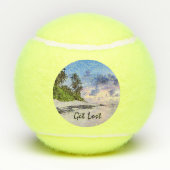 トロピカルアイランドビーチサンセットゲー失ったト テニスボール (裏面)