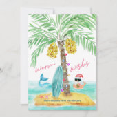 トロピカルアイランドビーチサンタマーメイドクリスマス シーズンカード (正面)
