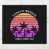 トロピカルアイランドビーチパームツリーパーティーシャンパン スパークリングワインラベル (シングルラベル)