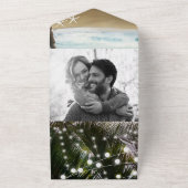 トロピカルアイランドビーチパームツリーライツ結婚ズ オールインワン招待状 (外側)