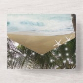 トロピカルアイランドビーチパームツリーライツ結婚ズ オールインワン招待状 (裏面)