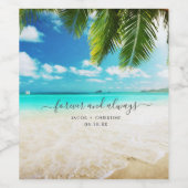 トロピカルアイランドビーチフォーエバー結婚ズ ワインラベル (シングルラベル)