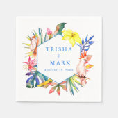 トロピカルアイランドビーチフローラ スタンダードカクテルナプキン (正面)