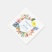 トロピカルアイランドビーチフローラ スタンダードカクテルナプキン (角)