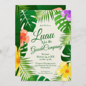 トロピカルアイランドビーチルアウ（ハワイ式宴会）|企業パーティー 招待状 (正面/裏面)
