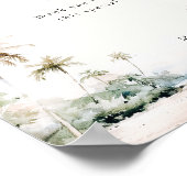 トロピカルアイランドビーチ結婚式の好意のサイン ポスター (角)