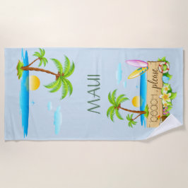 トロピカルアイランドビーチ-ビーチPlease & Your Text ビーチタオル