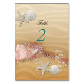 トロピカルアイランドビーチ、目的地の結婚式、カスタム テーブルナンバー (正面)