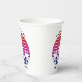 トロピカルアイランドピンクパームツリーカスタムビーチパーティー 紙コップ (右)