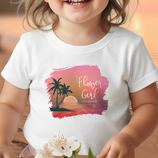 トロピカルアイランドフラワーガールピンクID581 トドラーTシャツ