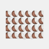 トロピカルアイランドフルーティービーチココナッツプリント フリースブランケット (正面(横))