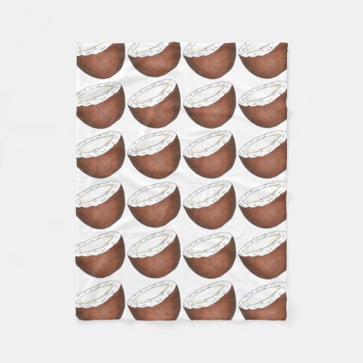 トロピカルアイランドフルーティービーチココナッツプリント フリースブランケット (正面)