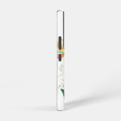 トロピカルアイランドフローラモノグラムスクリプトホワイト金ゴールド SAMSUNG GALAXYケース (右側面)