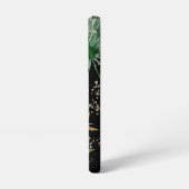 トロピカルアイランドフローラモノグラムスクリプト金ゴールドブラック SAMSUNG GALAXYケース (左側面)