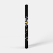 トロピカルアイランドフローラモノグラムスクリプト金ゴールドブラック SAMSUNG GALAXYケース (右側面)