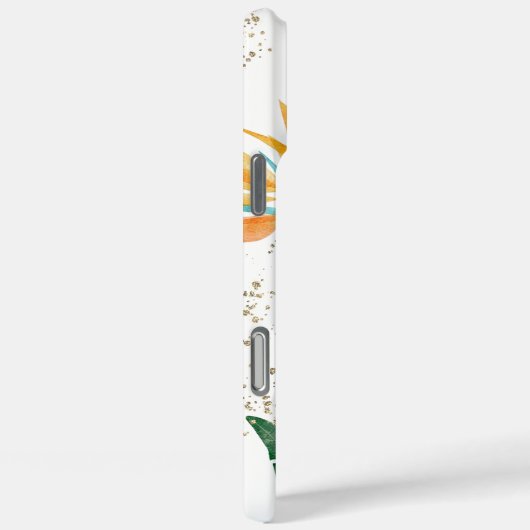 トロピカルアイランドフローラモノグラムスクリプト金ゴールドホワイト Case-Mate iPhoneケース (裏面 / 右)