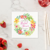 トロピカルアイランドフローラリース パーソナライズされた スタンダードカクテルナプキン (インサイチュ)