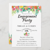 トロピカルアイランドフローラ婚約パーティ招待状 招待状 (正面/裏面)