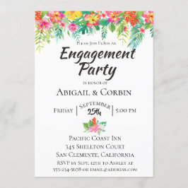 トロピカルアイランドフローラ婚約パーティ招待状 招待状