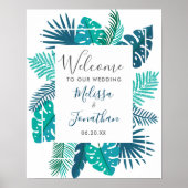 トロピカルアイランドブルーグリーン結婚へようこそ ポスター (正面)