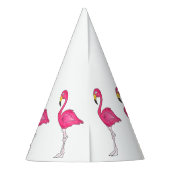 トロピカルアイランドホットピンクフラミンゴバードプリントパーティー パーティーハット (裏面)