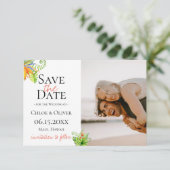 トロピカルアイランドボタニカル写真 Save The Date 案内状 (スタンド正面)