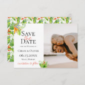 トロピカルアイランドボタニカル写真 Save The Date 案内状 (正面/裏面)