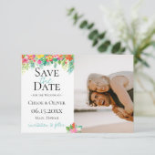トロピカルアイランドボタニカル写真 Save The Date 案内状 (スタンド正面)
