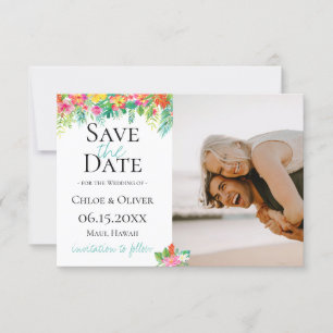 トロピカルアイランドボタニカル写真 Save The Date 案内状