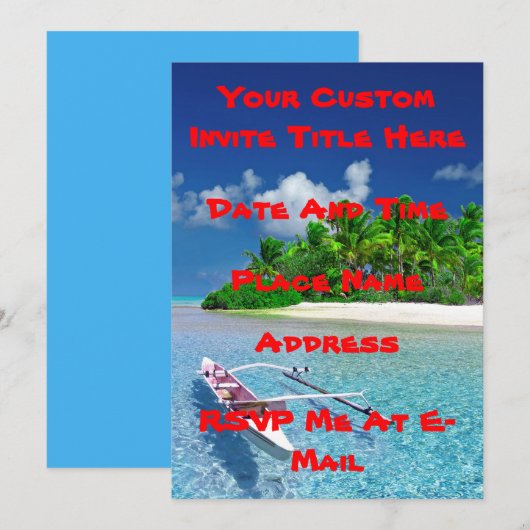 トロピカルアイランドリゾート 招待状 (正面/裏面)