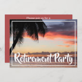 トロピカルアイランドリタイアメントパーティの招待状 招待状 (正面/裏面)