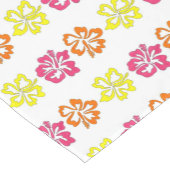 トロピカルアイランドルアウ(ハワイ式宴会)ピンクハワイアンハイビスカスフローラ ショートテーブルランナー (コーナー)