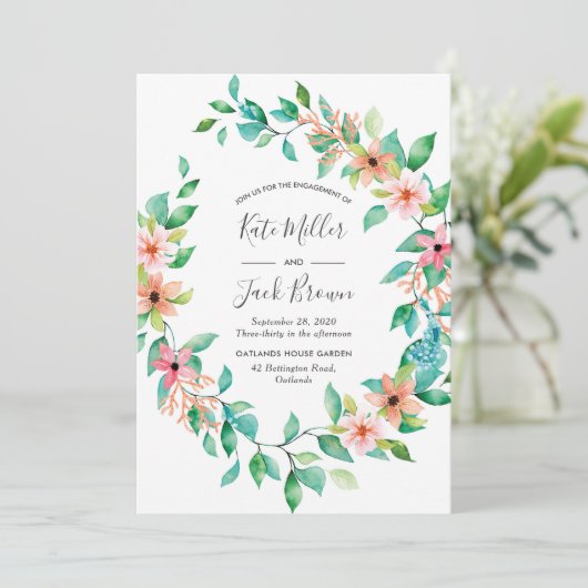 トロピカルアイランドルアウ(ハワイ式宴会)婚約パーティ招待 招待状 (スタンド正面)