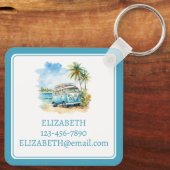 トロピカルアイランドレトロブルーバス キーホルダー (裏面)