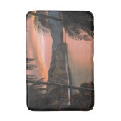 トロピカルアイランド夕べパームツリーサンセット バスマット (正面縦)