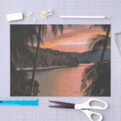 トロピカルアイランド夕べパームツリーサンセット 薄葉紙 (クラフト)