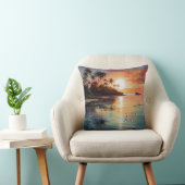 トロピカルアイランド海ビーチシーンイニシャル クッション (椅子)