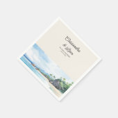 トロピカルアイランド海ビーチ結婚式 スタンダードカクテルナプキン (角)