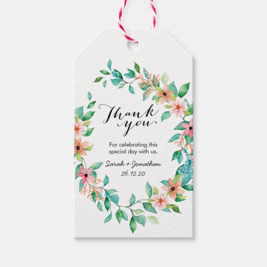 トロピカルアイランド結婚ルアウ（ハワイ式宴会）サンキューラベル ギフトタグ (正面)