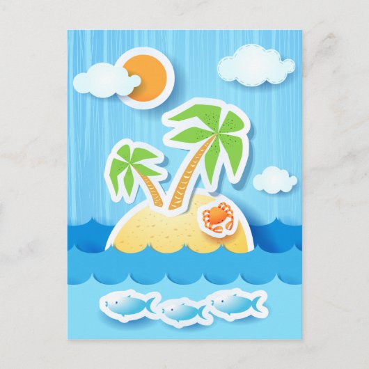 トロピカルアイランド、はがき ポストカード (正面)