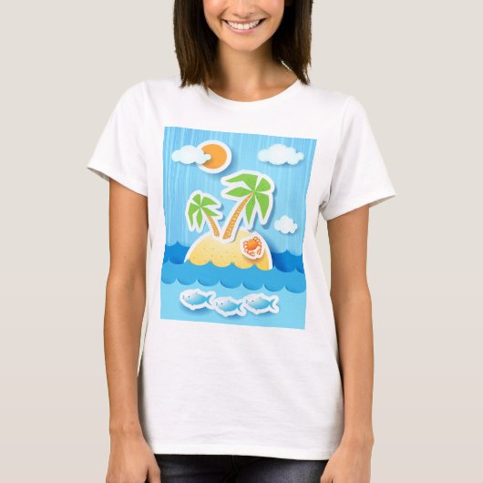 トロピカルアイランド、シャツ Tシャツ (正面)