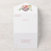 トロピカルアイランド パステルフラワー ウェディング オールインワン I オールインワン招待状 (外側)