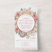 トロピカルアイランド パステルフラワー ウェディング オールインワン I オールインワン招待状 (内側)