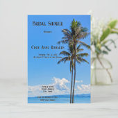 トロピカルアイランド、パームツリー、青い海、ウェディング、 招待状 (スタンド正面)