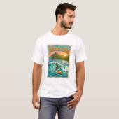 トロピカルアイランド レトロデザイン Tシャツ (正面フル)